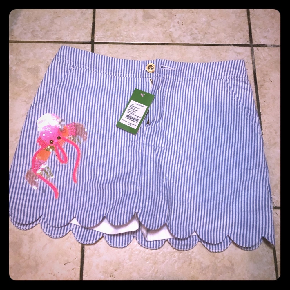 Iilly Pulitzer nwt seersucker embellished skirt